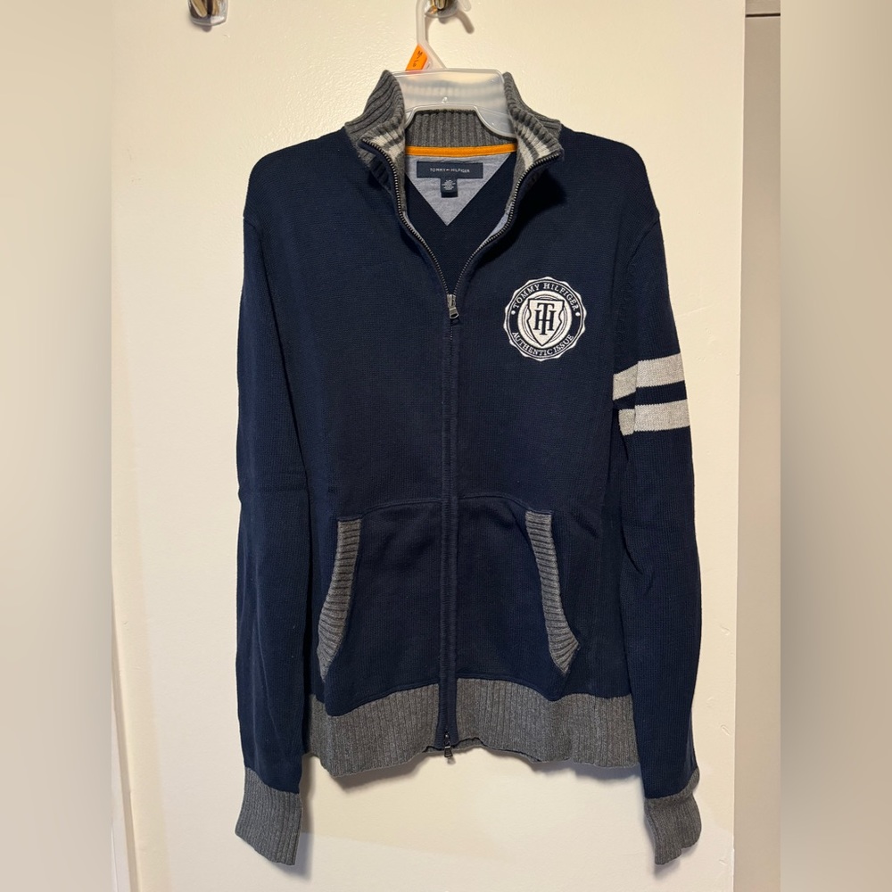 Tommy Hilfiger men’s varsity zip up cardigan